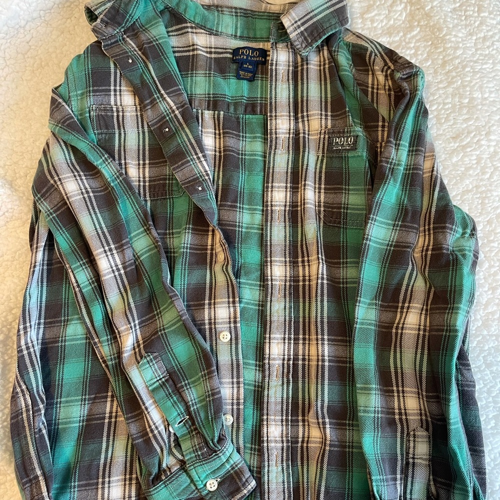 Lightly worn Polo flannel.